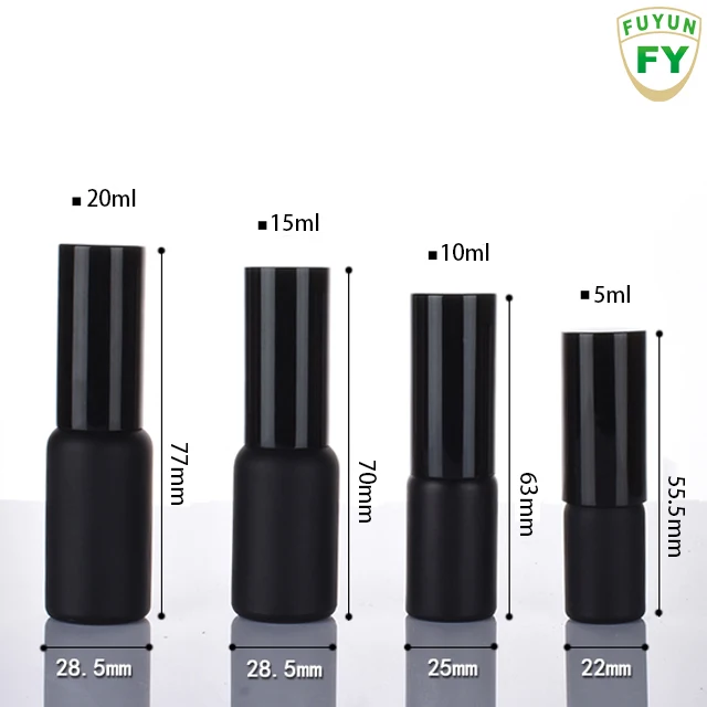 
Fuyun Quick shipping new products elegant round matte black spray glass bottle 