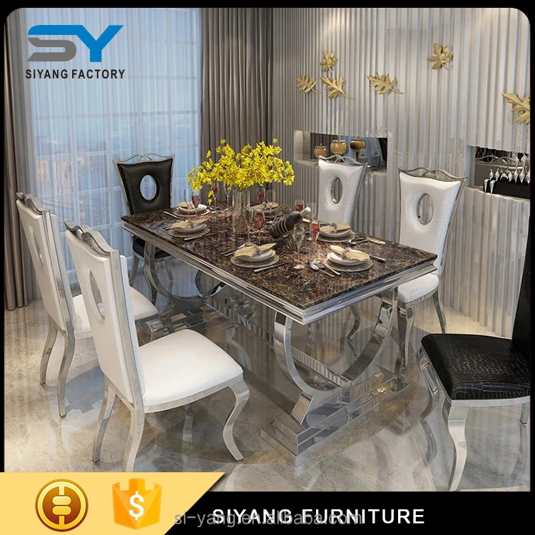 2017 dining table with marble top for sale CT002