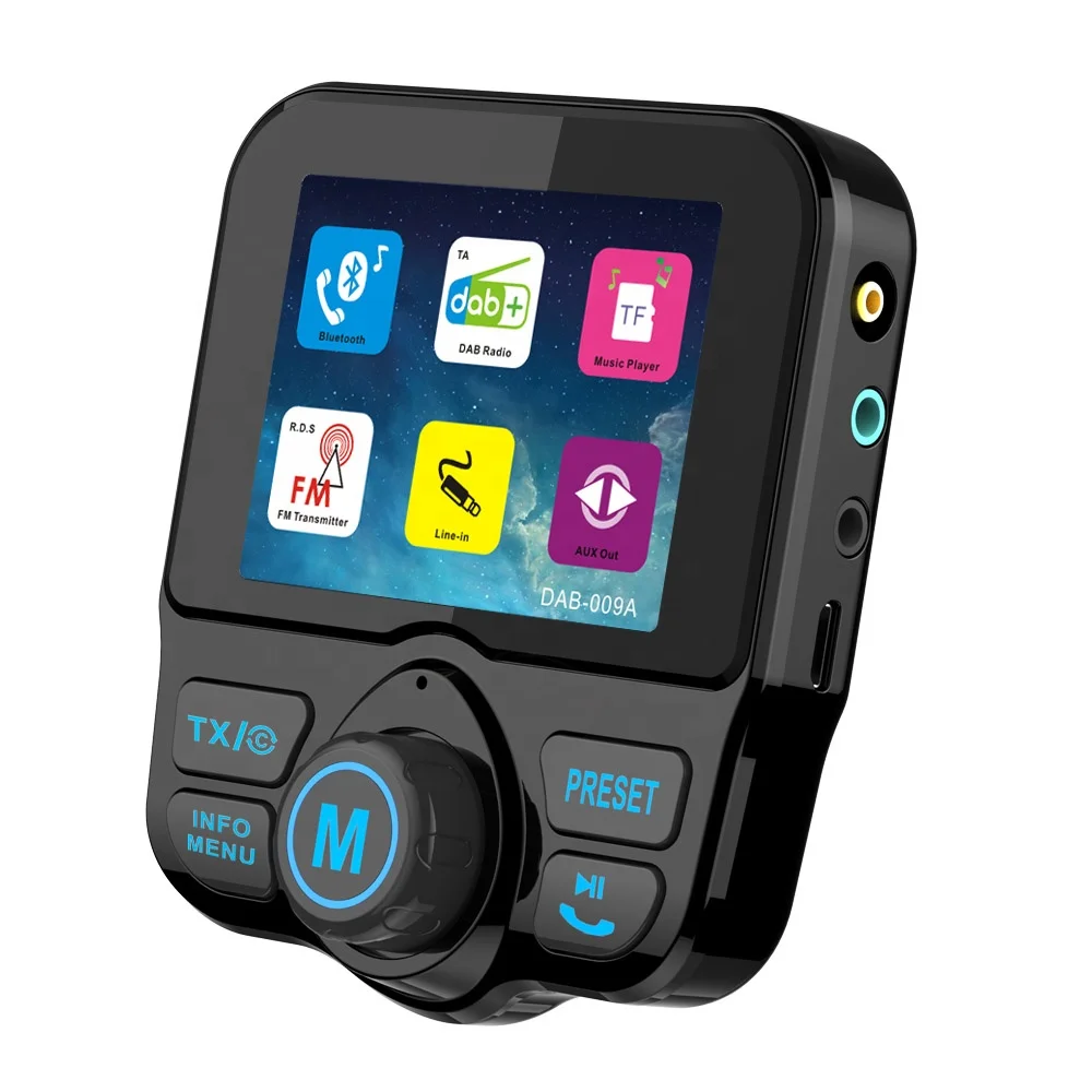 DAB container Car DAB Radio Receiver Tuner USB Adapter bluetooth Car Transmitter TF/AUX Antenna LCD Display Digital Radio Handsf