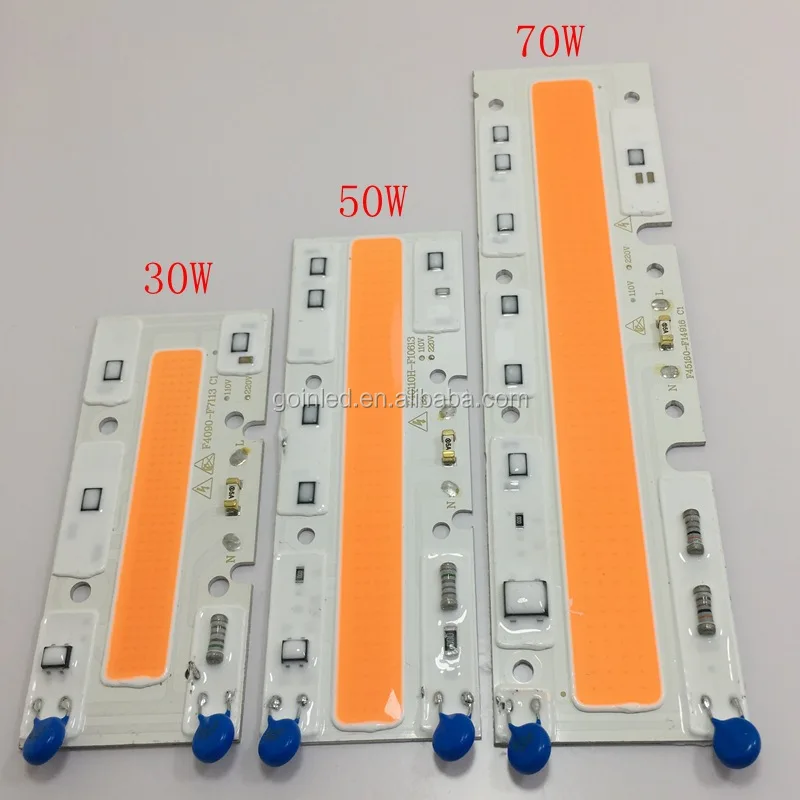 
DOB design AC 110V 220V input voltage Driverless cob chip 30W 50W 70W Full Spectrum 380-840NM COB plant grow light chip 