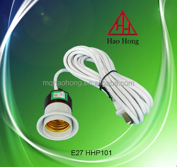 E27 Screw Lamp Holder with Switch with Wire Emergency Lamp Holder