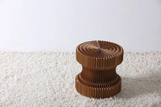 Новый дизайн, модный складной бумажный табурет, легко носить с собой, бумажная зеленая мебель