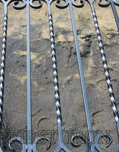 Artistic wrought iron exterior balcony railings, forged iron window grill railings