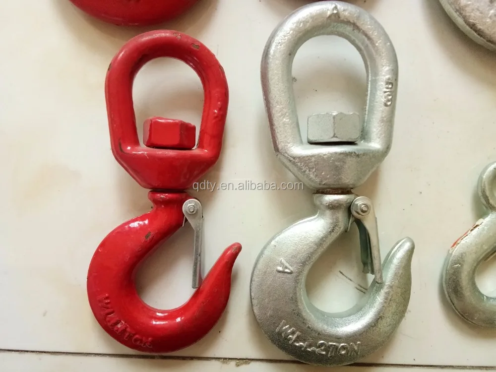 Rigging Hardware S-322 Drop Forged Chain Swivel Hoist Hook With Latches