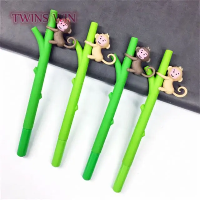 2019 студенческие канцелярские принадлежности по низкой цене, красивый дизайн, Маленькая обезьяна, кавайная гелевая ручка 1205
