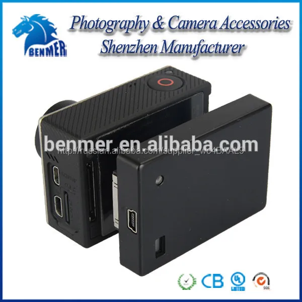 1300 мАч емкость обратно клип аккумулятор расширенной батареей для GoPro герой с черным цветом