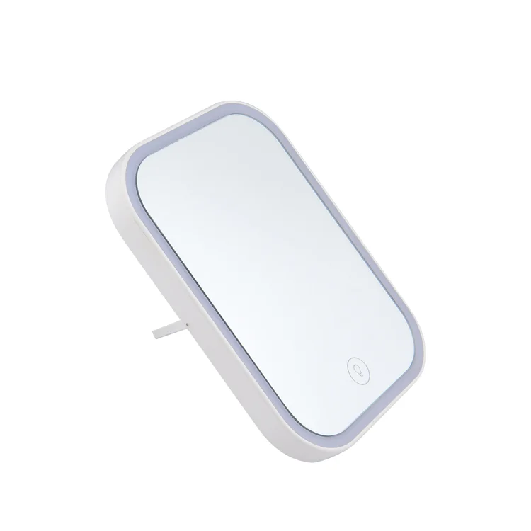 PRITECH New Design Square Shape LED Light Cosmetic Table Standing Make Up Mirror