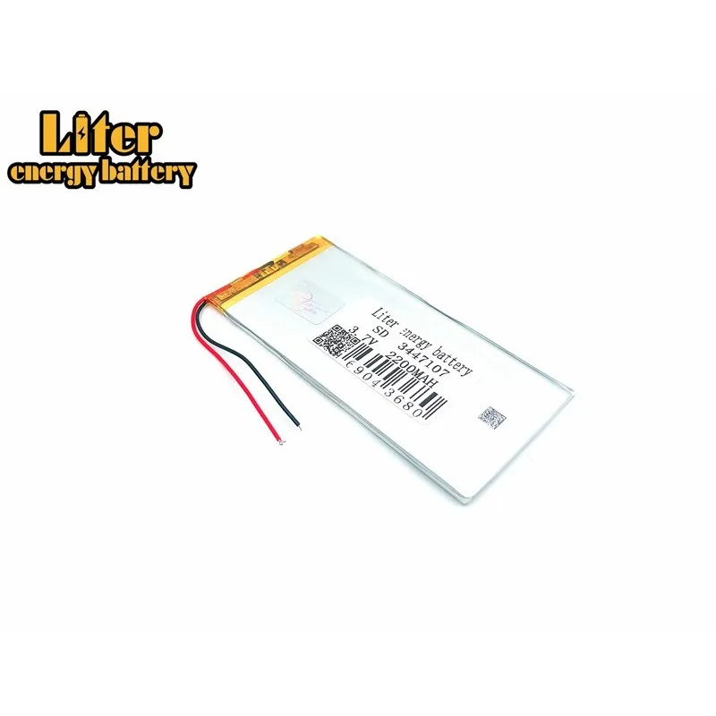 3.7V 2200mAH,3447107 Liter energy battery Polymer lithium ion Li-ion battery for tablet pc,GPS,E-BOOK;POWER BANK