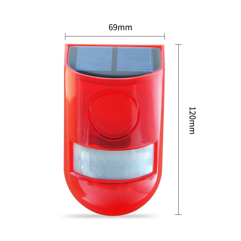 Solar motion sensor security light alarm With 129db Siren Strobe Light For Home Garden Security Alarm System