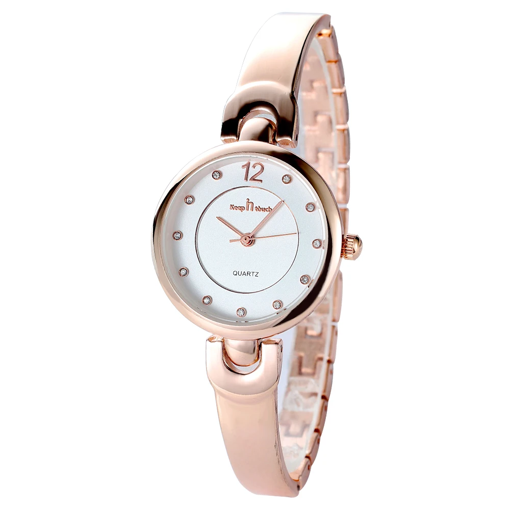 Fashion design beautiful ladies watch luxury rose gold watches