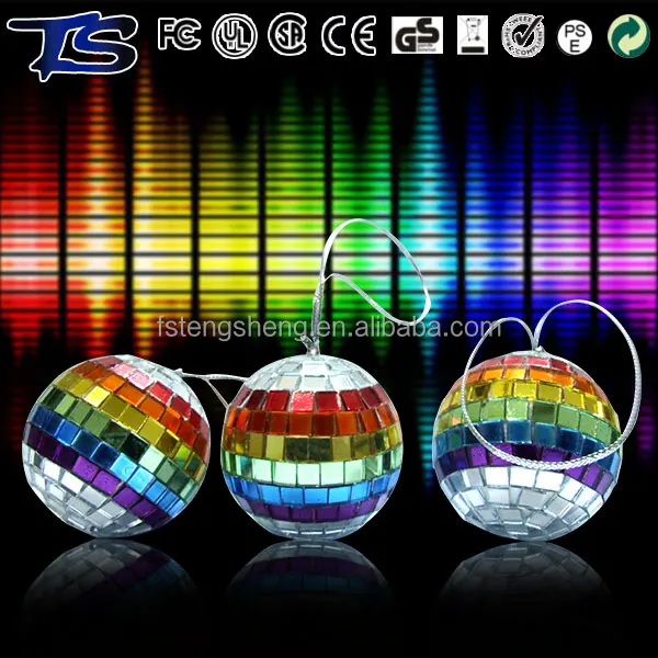 2022 anniversaire glass christmas tree ornaments decore party disco mirror ball motor DJ rotating ball