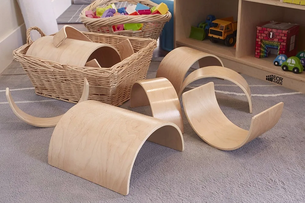 Early learning center rainbow shape block wooden arches kids educational toy for kids