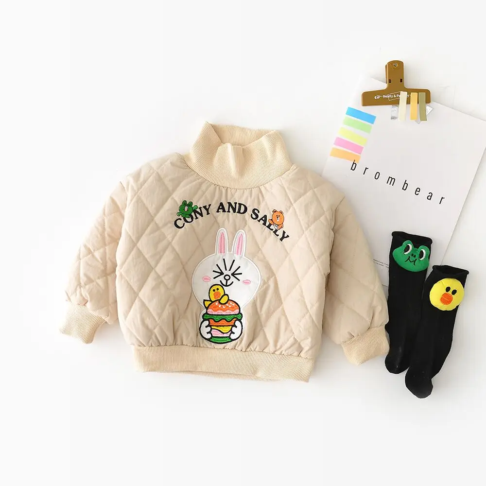 
Wholesale winter outerwear for children baby coats cartoon embroidery cotton jacket 