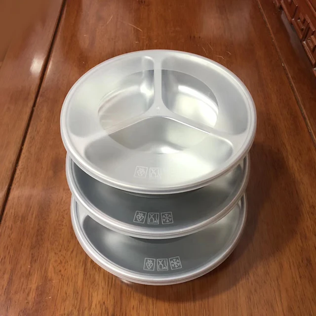 Factory supply directly Wholesale stainless steel round shape baby snack tray with plastic lid