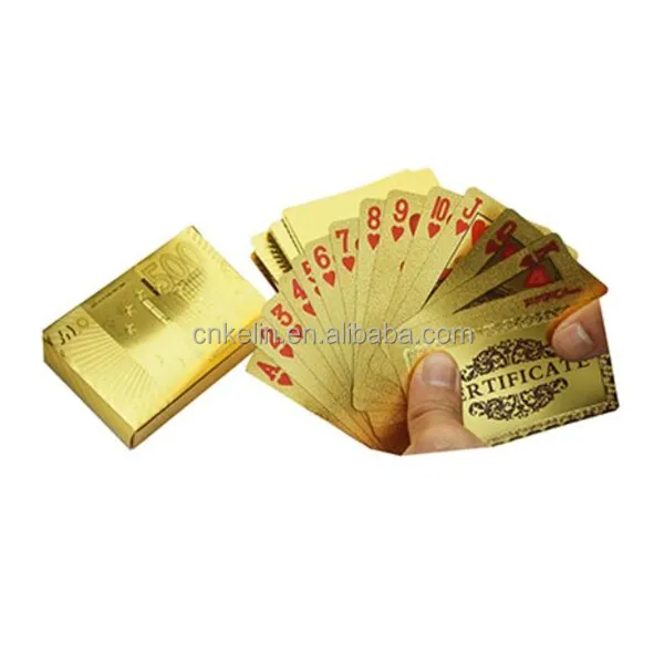 
Promotional Gift 24 Karat Gold Playing Cards 500 Euro Collectable Cards 