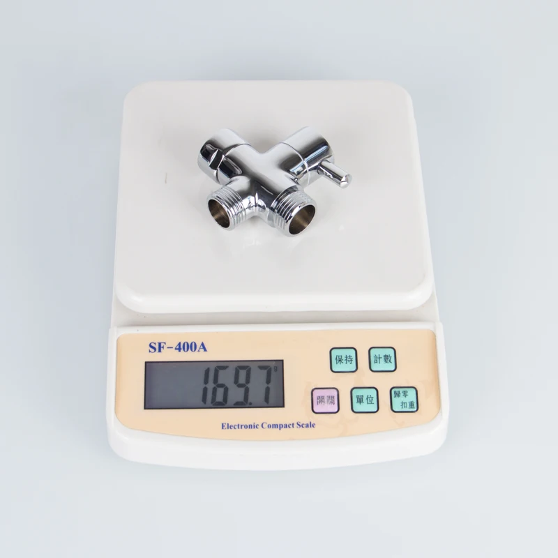 Full-turn Brass Toilet Bathroom Bidet Sprayer T-Adapter Valve Shattaf Angle Valve