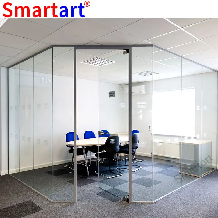 Modern design sliding style office glass door with partitation
