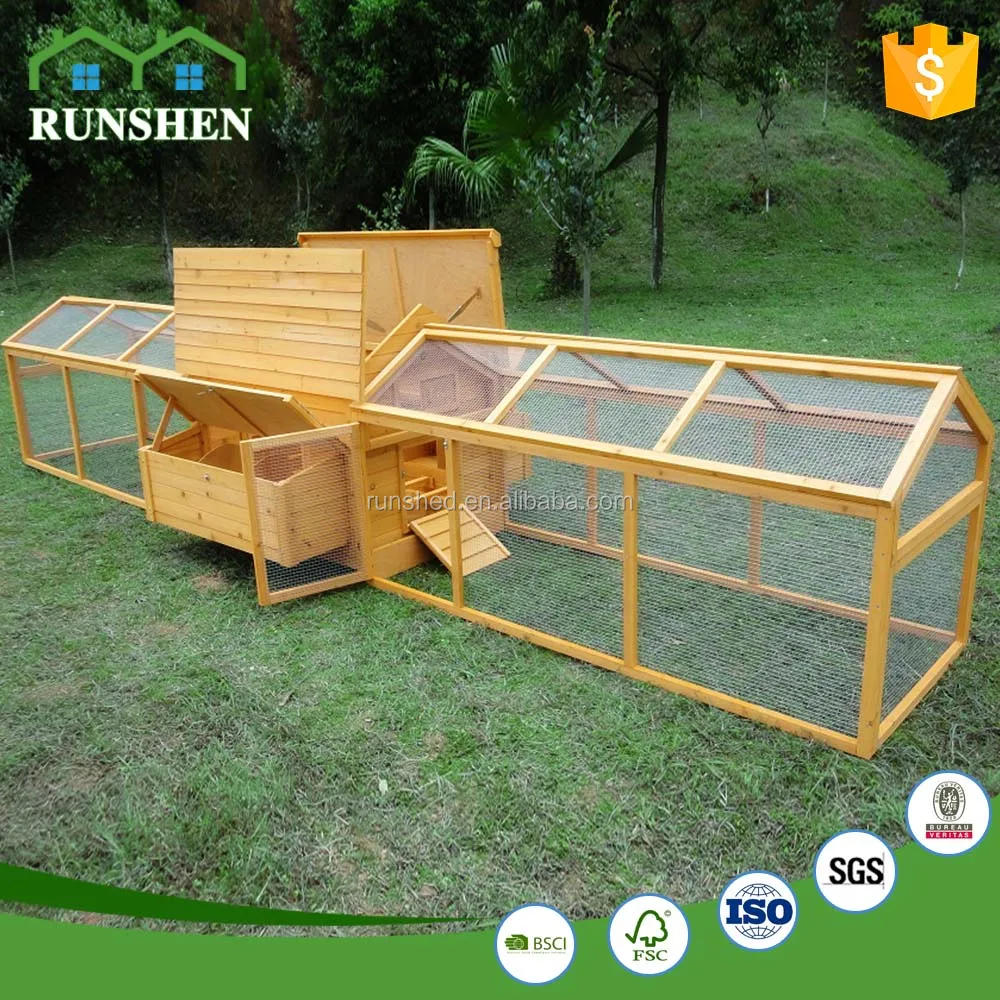 Manufacture Large Size Chicken Coop Outdoor Wire Mesh Chicken Cage With Nest Big Wooden Chicken Hutch House