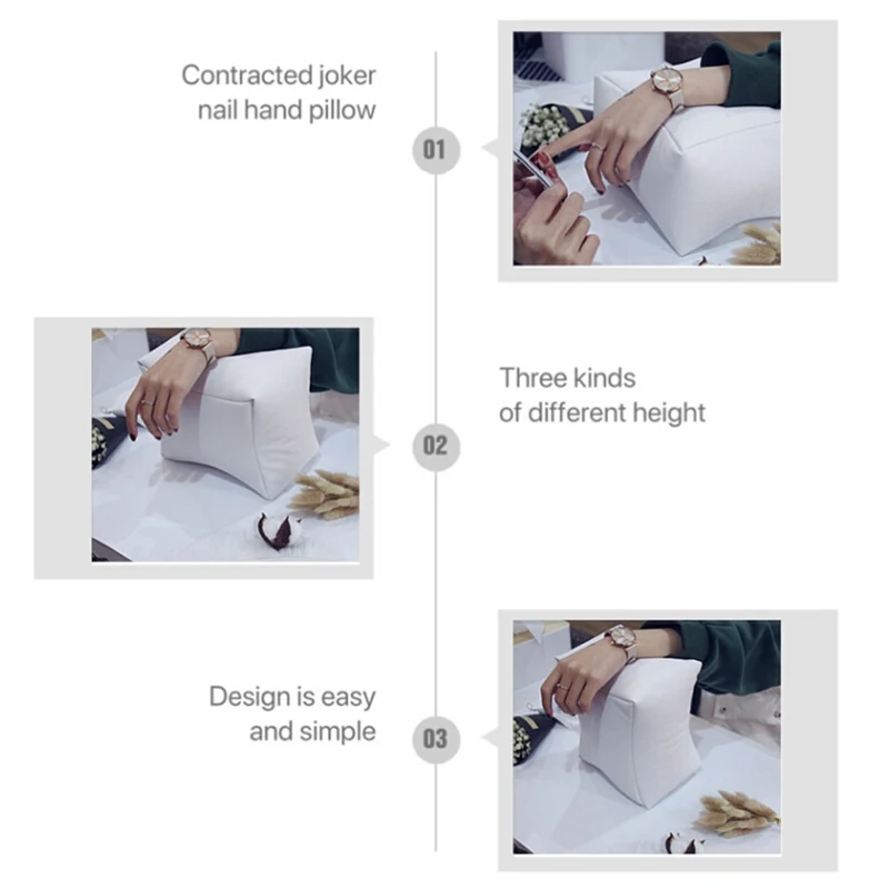 Nail Art Equipment Hand Rest Cushion Pillow Pink White Black Soft PU Leather Foot Hand Holder