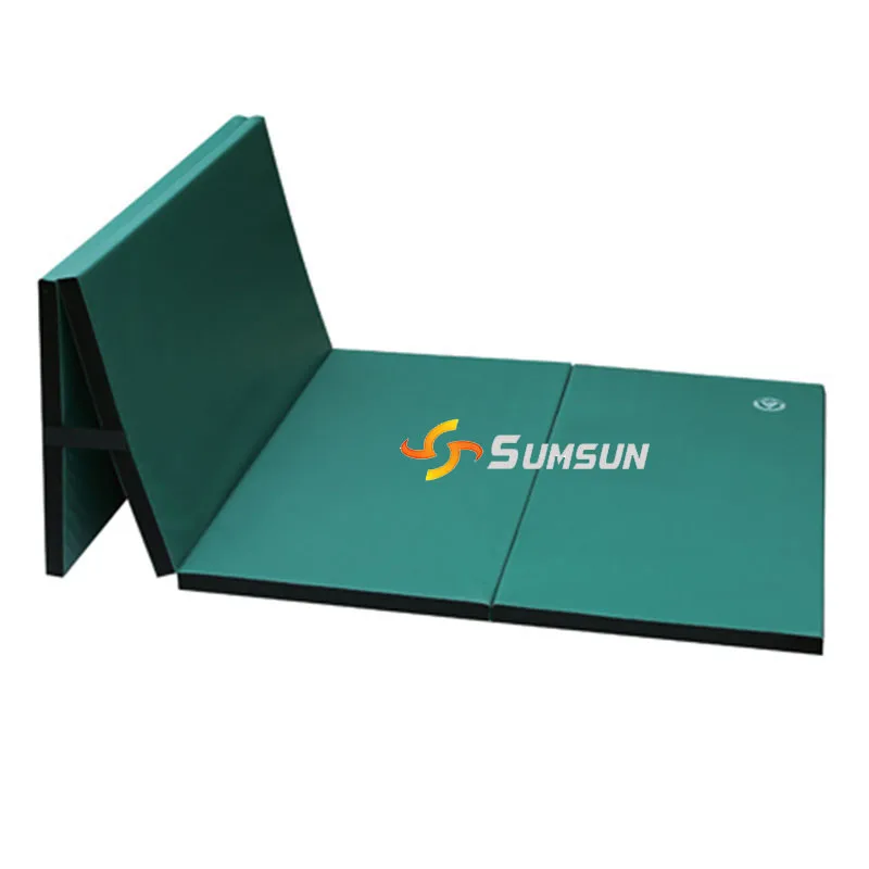 Gymnastics Mat Folding Tumbling PVC cover Leather Tri-Fold Mats Gym Pad Floor Gym Mat