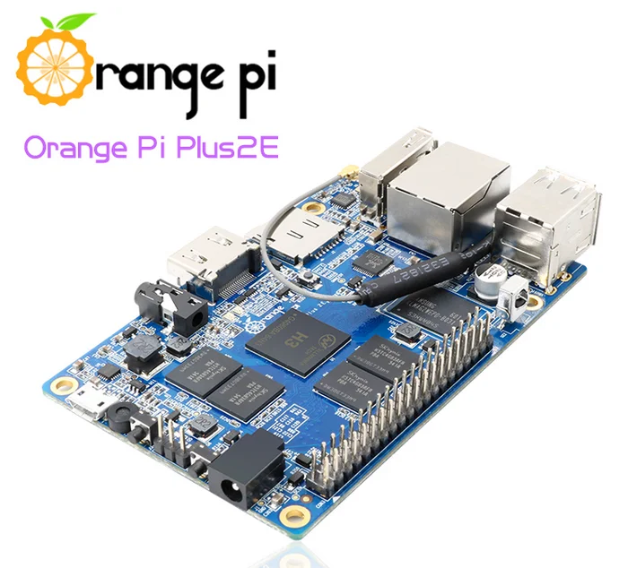 Хит продаж Orange Pi Plus 2E H3 четырехъядерный 1,6 ГГц 2 Гб ОЗУ 4K с открытым исходным кодом плата для разработки beyond raspberry pi 2