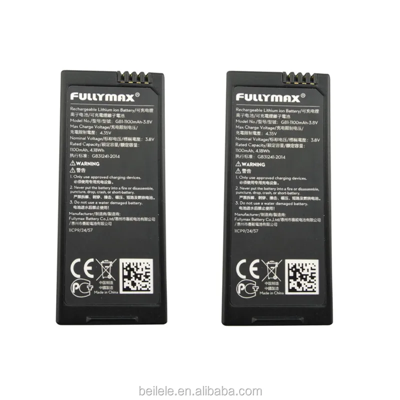 2PCS 3.8V 1100mah Lithium Rechargeable Battery for DJI Tello Drone Lipo battery