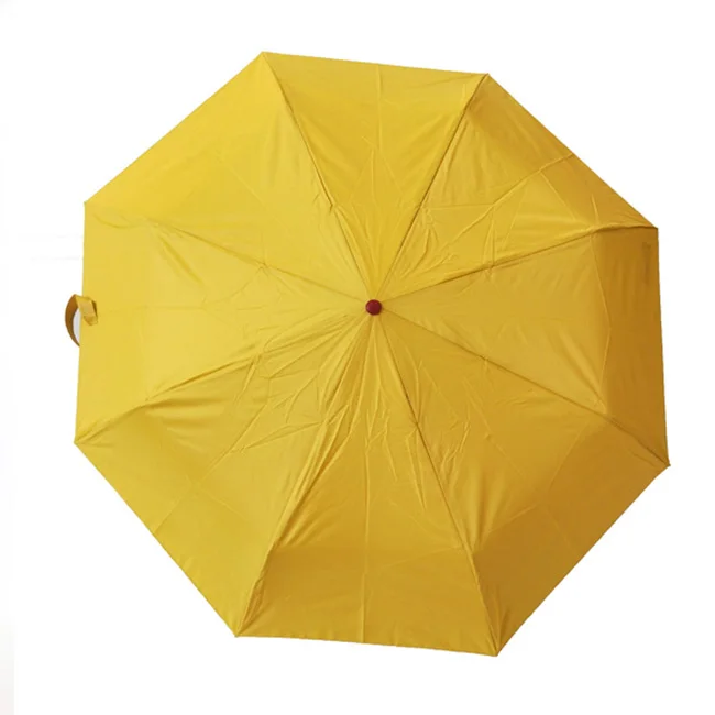 folding yellow umbrella cheap umbrella 3 fold promotion Low price umbrella with custom logo