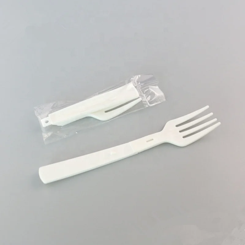High Quality Disposable Folding Plastic Fork Instant Noodle Fork Small Plastic Fork