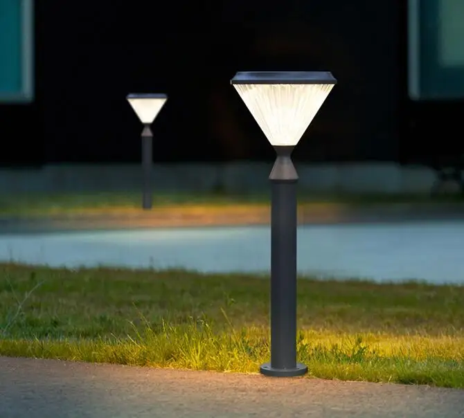 Solar LED Bollard 50CM 75CM 100CM Ground Stake Lamp Dusk to Dawn Decorative Solar Garden Lights for Lawn Patio Yard Walkway