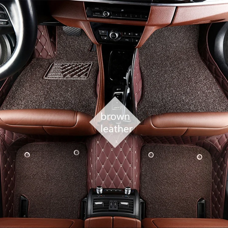 High quality leather double layer car floor mats