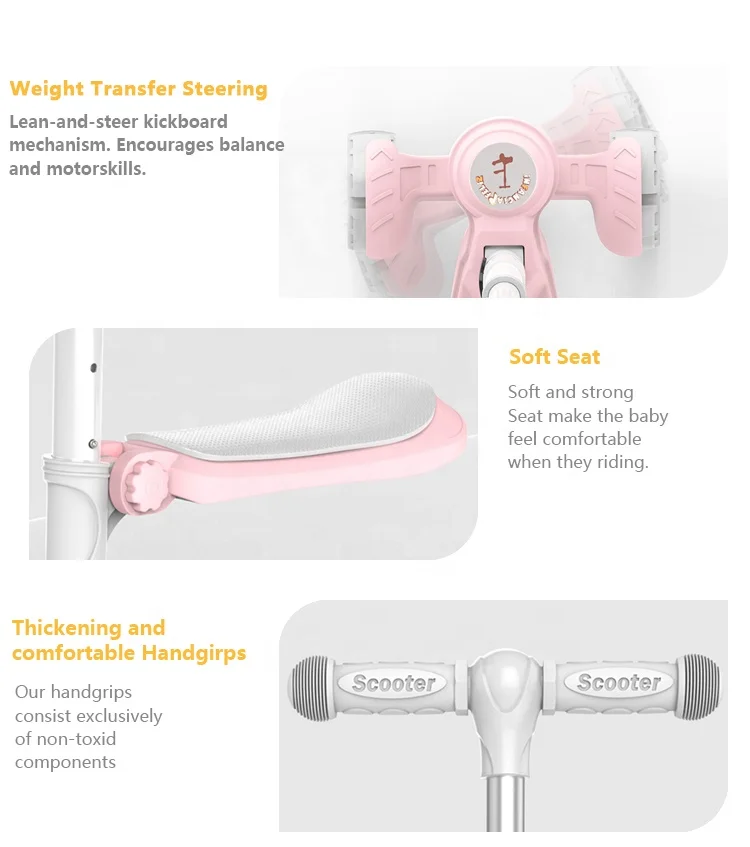 Aluminum Alloy 3 Wheel  New Style Children Scooter with Seat   3 in 1 Scooter