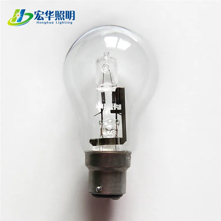 Галогенная прозрачная стеклянная лампа A55 70 Вт 220 В A19