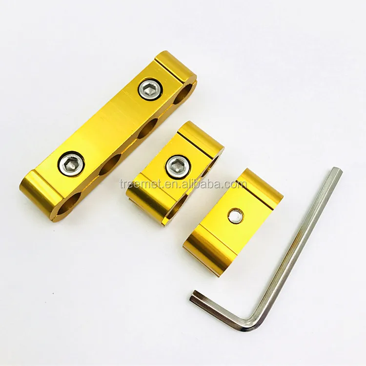 3PC NEO CHROME ENGINE SPARK PLUG WIRE SEPARATOR DIVIDER CLAMP KIT 8MM 9MM 10MM