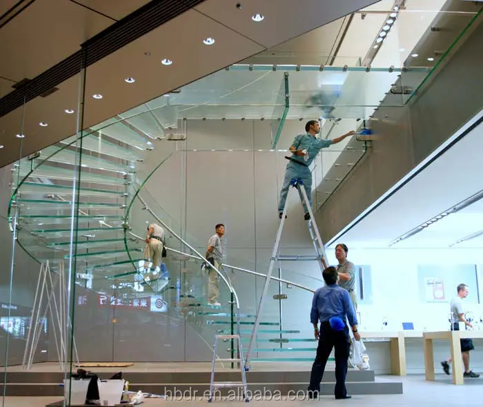 interesting architectural feature Laminated glass for Glass staircase / floating stairs