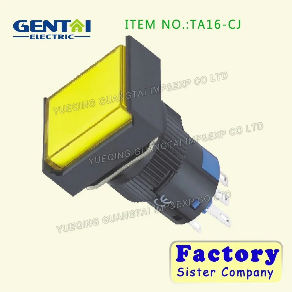 High Quality universal TA16-F11J red square head diameter LED indicator push dbutton switch