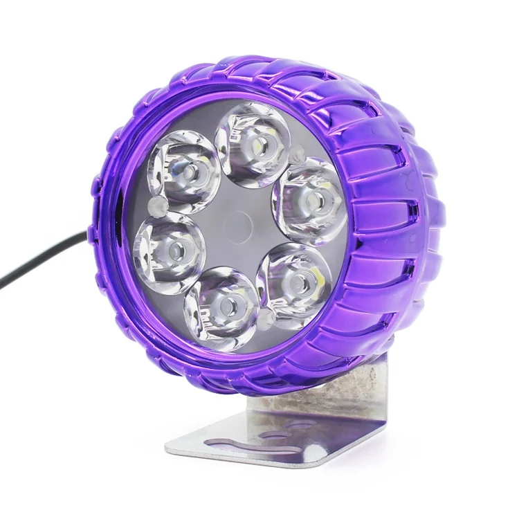 
universally fitting external led Headlights plastic abs 6led 12V color light body front fog lights tire shape for motorcycle 