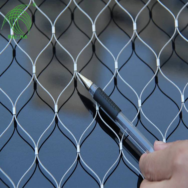 
hand woven stainless steel rope protection wire mesh fish farm rope mesh netting 