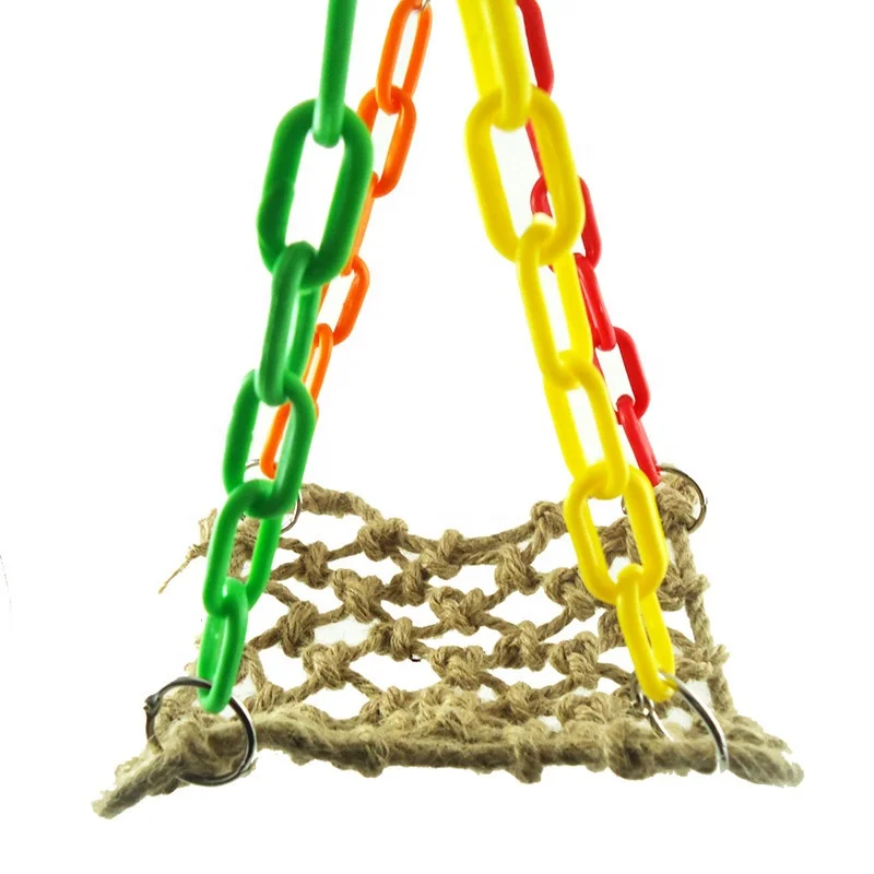 
Parrot Bird Toys Hanging Hemp Rope Hammock Swing 