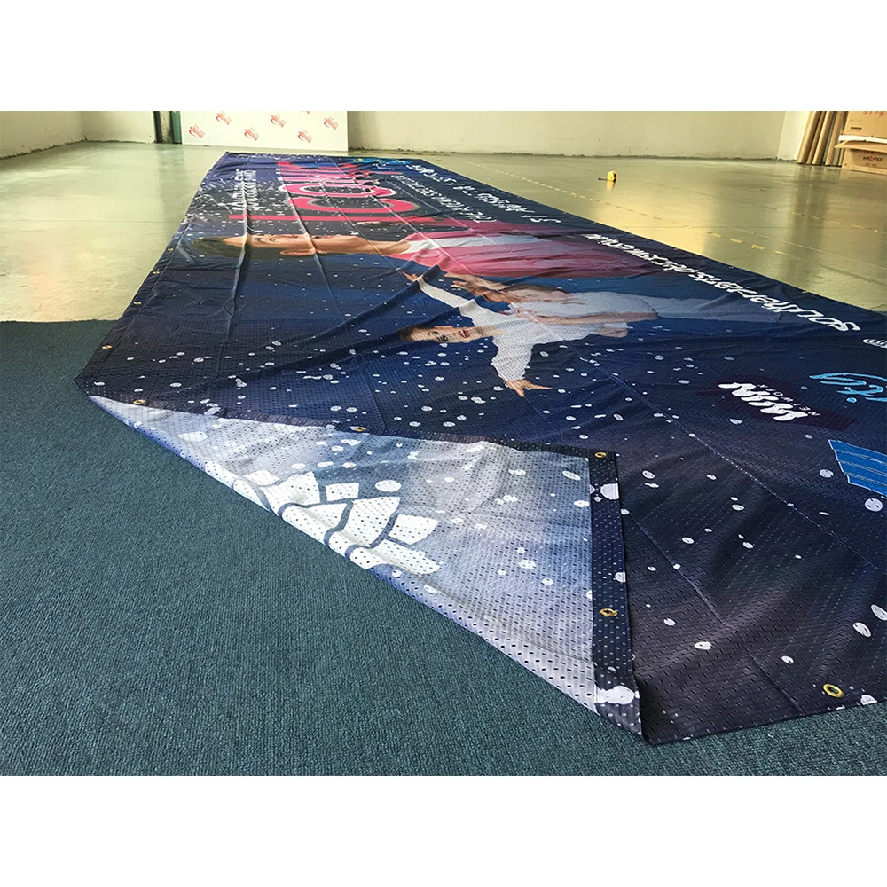 Factory Wholesale Price Cheap Custom Printed Fabric Fence Scrim Mesh Banner