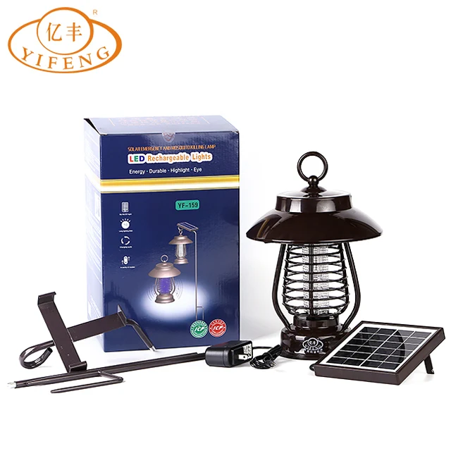 Outdoor and Indoor solar mosquito killer lamp ABS UV Led Tube Light Pest Trap Lamp electric insect killer lamp