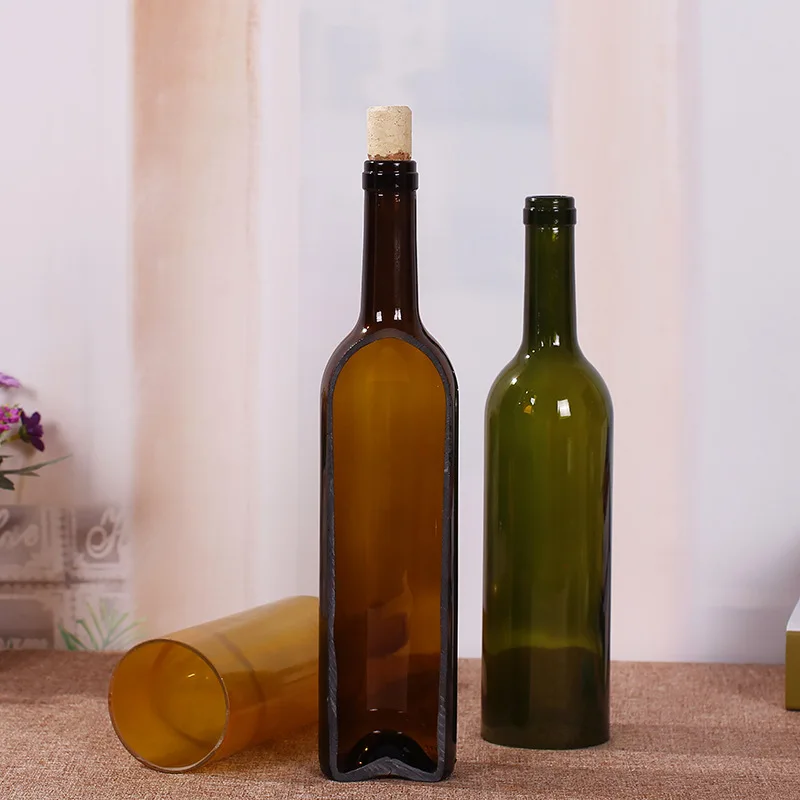 
Recycled Glass Wine Bottles Cut Bottle 200mL 375mL 500mL 750mL 1000mLGlass Cutting For Candle Holder Vase 