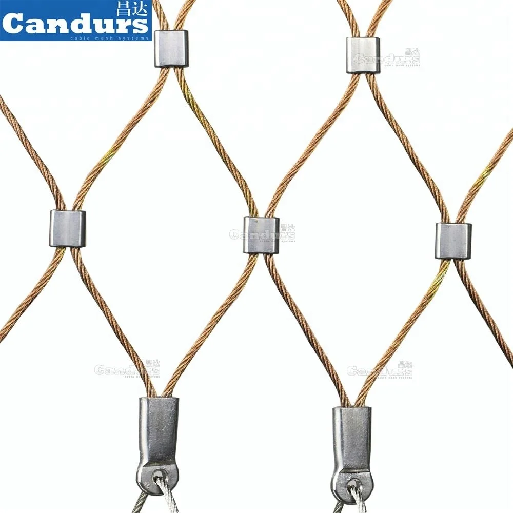 
AISI SS 316 Stainless Steel Wire Rope Mesh Cable Webnet With Sleeve 