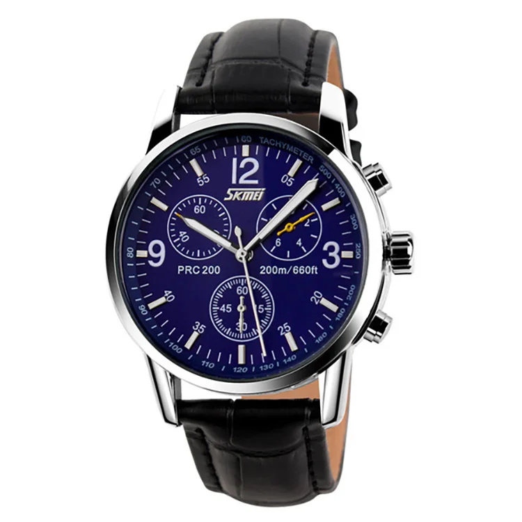 skmei 9070 fashion man quartz watch design your logo watches leather clock men