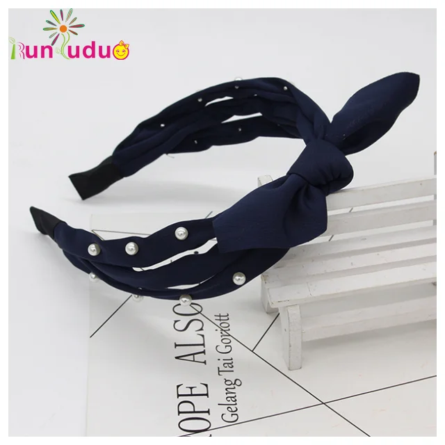 New three-strand fabric headband pure pearl headband small fresh headband