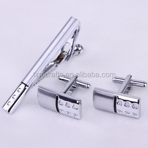 Special Silver cufflinks & tie clip set engraved