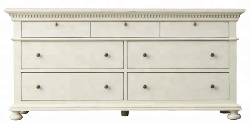 French Provincial Furniture Wood Antique White Storage Drawers