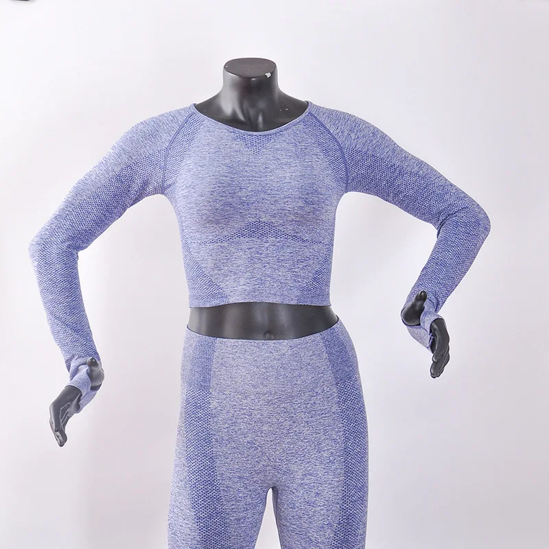 
Print Logo Long Sleeve Seamless Hip Yoga Suit Set 