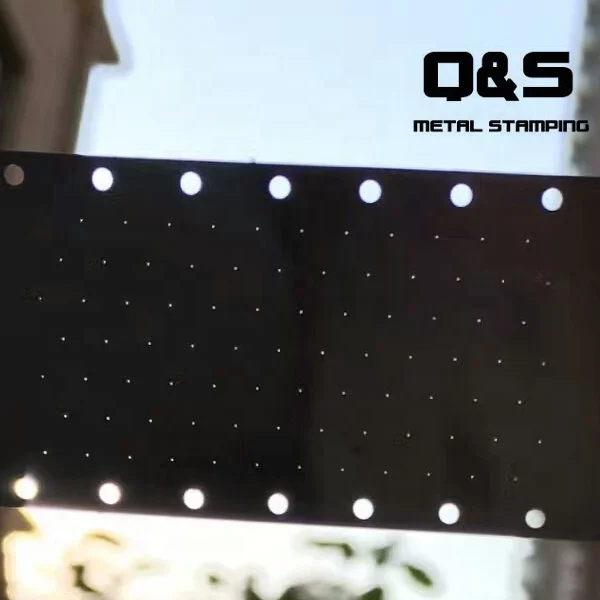 precision aluminum punched hole,micro piercing 0.07mm eyelet,0.3mm aluminium with 0.07mm punching hole