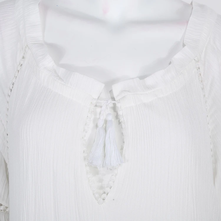 
Chiffon lace autumn dress female V-neck loose long chiffon dress 2018 street casual tops white dress robes ladies 