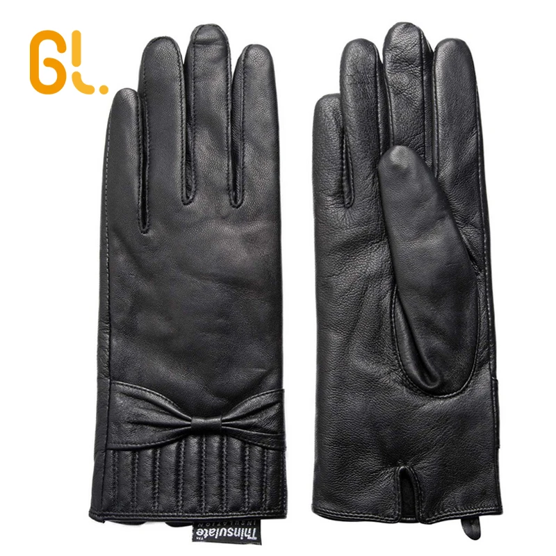 GL107 роскошный бесплатный образец зимние кожаные перчатки женские производитель Китай